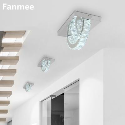 China Eco-friendly Crystal Ceiling Lamp Modern Led Rectangle Light For Living Room Bedroom Crystal Lighting Fixture Decor Luxury Home Chandelier Chrome for sale