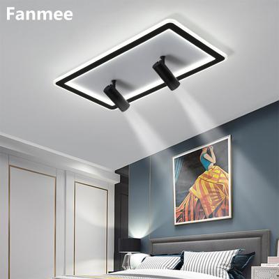 China Eco-friendly Nordic Modern Slim Rectangle LED Ceiling Lights Suqaer Round Spotlight Chandelier Lamps Acrylic Black Fixture Bedroom Living Room for sale