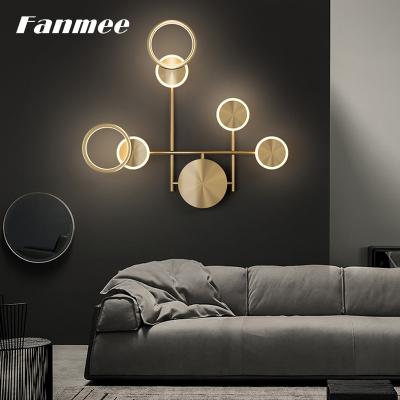 China Modern Nordic Aluminum Corridor Living Room Bedroom Hallway Indoor Lighting Fixture Lamps Retro LED Black Gold Metal Sconce Wall Indoor Lighting Decor for sale