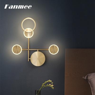 China Modern Black Luxury Aluminum Living Room Kitchen Sconce Wall Rings Metal LED Wall Lamps Metal LED Retro Gold Indoor Lighting for sale