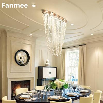 China Modern Modern Chandelier Lighting Oval Design Dining Living Room Luxury Crystal Pendant Light Luxury Flush Mount Led Cristal Chandelier for sale