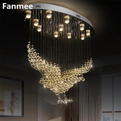 China Indoor Lighting Luxury Rectangle Modern Room Indoor Crystal Chandelier For Living Dining Modern Decoration Hanging Lighting Creative Indoor Led Lighting Fixture for sale