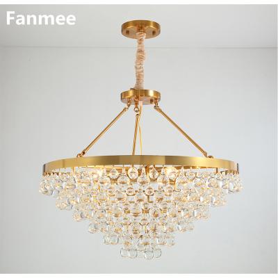 China Modern Decoration Crystal LED Indoor Lighting Luxury Chandelier Around Cristal Indoor Hanging Lamps For Living Room Gold Decor European Home Lighting Fixtures for sale