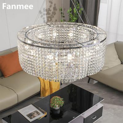 China 2022 Modern Decoration Indoor Lighting Luxury Home Decor Crystal Chandelier For Living Room Led Crystal Lamps Round Pendant Lights Hanging Lighting Fixtures for sale