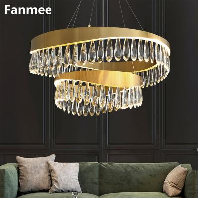 China Modern Nordic Art Deco Modern Decoration Spiral Chandelier Light LED Indoor Lighting Crystal Chandelier Round Crystal Ceiling Lamp Luxury for Living Room Hotel Villa for sale