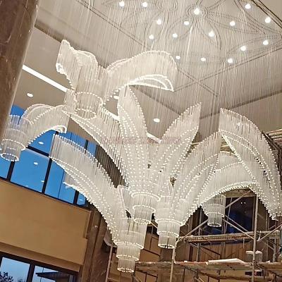 China Residence Hotel Lobby Crystal Lighting Project Lighting Engineering Lighting Grand Hotel Crystal Chandelier Custom Made Lamp for sale