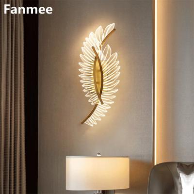 China Wing Wall Lights For Bedroom Bedside Sconce LED Wall Lamp Modern Home AC Gold Indoor Designer Sconce Wall Light Fixtures for sale