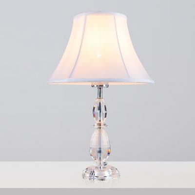 China Residential LED Table Lamps With Fabric Shades Luxury Modern Crystal Table Lighting Contemporary Crystal Lighting for sale