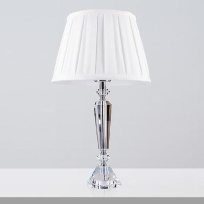 China Residential Luxury Modern Crystal Table Lighting LED Table Lamps With Contemporary Fabric Lampshade Crystal Lighting for sale