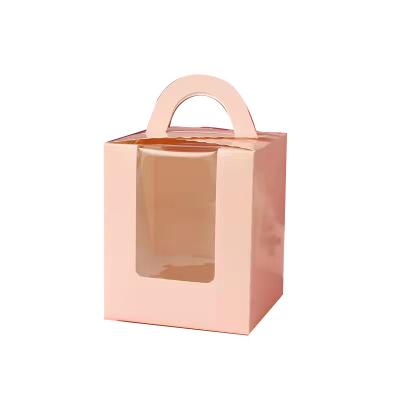 China 2021 Recyclable Custom Baking Packaging Paper Gift Box Portable Pastry Kraft Paper Dessert Cake Box for sale