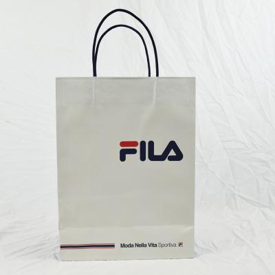 China Recyclable Wholesale Custom White Logo Paper Bag Wine Bag High Quality Kraft Paper for sale