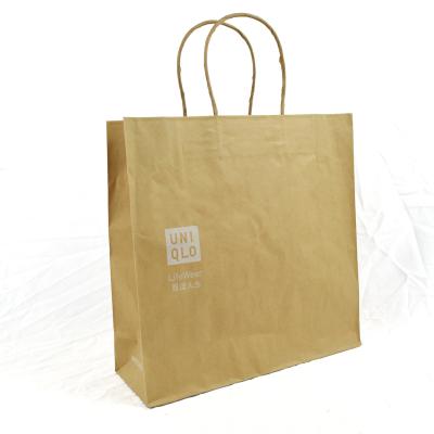 China Customized Recyclable Take Away Food Bag Fashion Shopping Bag Brown Kraft Paper Bags for sale