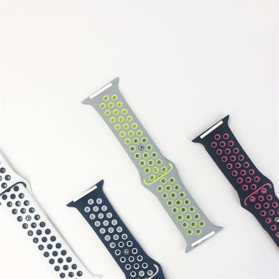 China Rubber For Apple Watch Series 6/5/4/3/2/1 Strap 44mm 38mm Sports Silicone Smart Watch Strap Band Rubber Strap For I Watch for sale