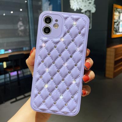 China Anti-fall fancy Diamond Phone Case For Iphone 12 pro Max Skin Cover Glitter Tpu cell phone case for sale