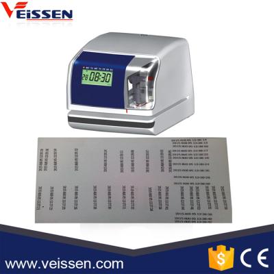 China Plastic Electronic Date Time Stamp Attendance Sheet Punch Machine With Optional Battery for sale