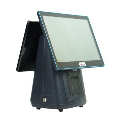 China Quality All In One Touch Screen POS System Machine With Dual Screen 128G SSD for sale