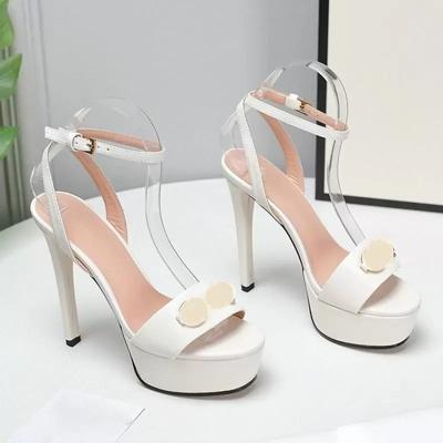 China Wholesale High Quality High Heel Summer Pump Spring Famous Brand Logo Lady Sexy Party Nightclub Fashion Trend Designer Women's Sandals for sale