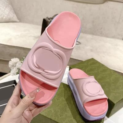 China High Quality Fashion Trend Hot Sale With Brand Logo Slippers Female Fashion Flat Slippers Bathroom Summer Casual Style Shoes Non-slip Sandals for sale