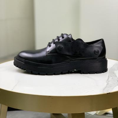 China 2022 luxury flat brand with Logo Men's business lace up stylish leather shoes designers shoes and classic black oxford stock for sale