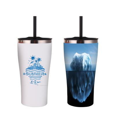 China Wholesale Viable Stainless Steel Tumblers 18oz Double Wall Insulated Beer Mug Wine Sublimation Tumbler With Lids And Straws for sale