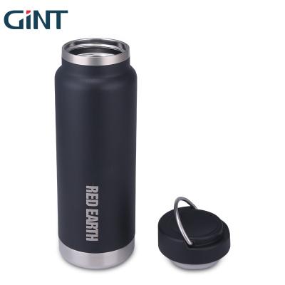 China Sustainable Double Wall Black Vacuum Stainless Steel Thermal Leakproof Water Bottle for sale