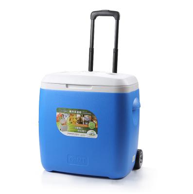 China 28L Insulated Fishing Cooler Box Wheeled Outdoor Picnic Cooler Box Gel Cold for sale