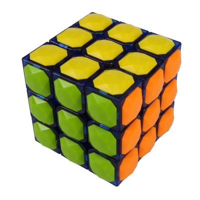 China Hot Selling 2019 Toy 3x3x3 cm Cartoon Puzzle Plastic Magic 3x3 Cube With Diamond Protrusions For Promotional Gifts for sale