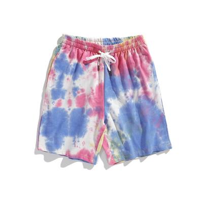 China Hot Sale Anti-wrinkle Tie Dye Style French Terry Cotton Jogger Shorts Men Custom Shorts for sale