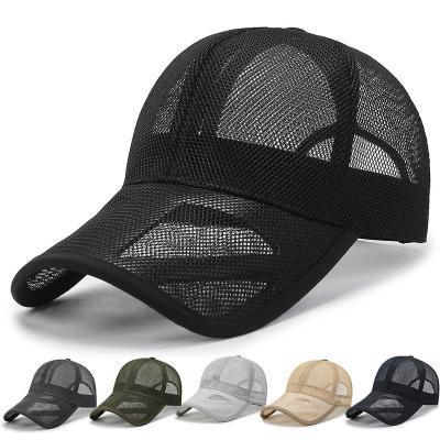 China New Flat Cornice Spring Hollowed-out JOINT Sun Baseball Net Hat Men's / Summer Breathable Net Hat for sale