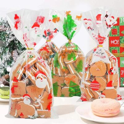 China Recyclable Christmas Gift Bag Transparent Plastic Bags For Christmas Presents Goodies Home Sale / Store Gift Wrapping Bags for sale