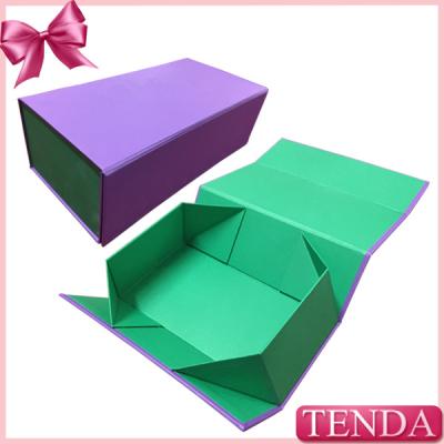 China Strong Printed Colorful Paperboard Chipboard Cardboard Rigid Gift Paper Folding Foldable Collapsible Box for sale