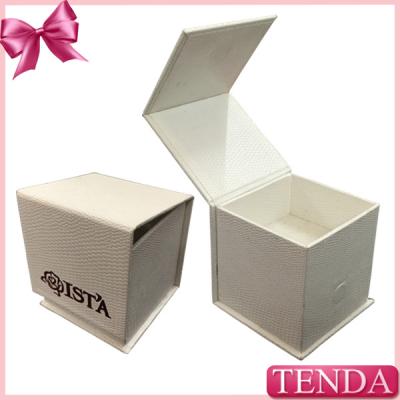 China Special Paper White Black Leatherette Hinged Folding Foldable Jewellery Jewelry Box with  Sponge Pad for sale