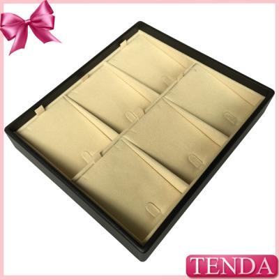 China Customized Wooden MDF Velvet Leatherette PU Leather Display Trays for Jewelry Jewellery for sale