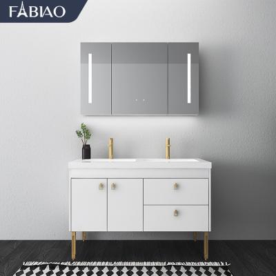 China FABIAO Modern Free Standing Bathroom Vanity , Bathroom Vanity Cabinets With Led Mirror Cabinet for sale