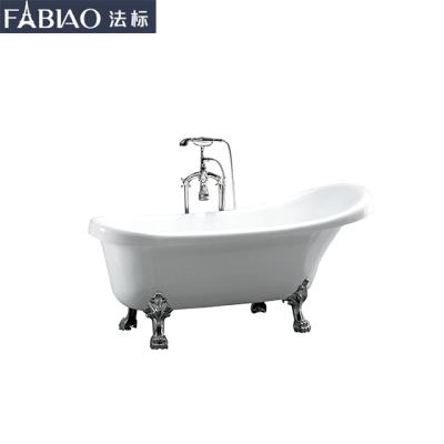 China Freestanding Factory Selling Antique Style Bathtub Acrylic Freestanding Bathtubs With Silver Claw Foot Feet for sale