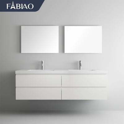 China FABIAO Modern Hotel Luxury Melamine Mount 72 Inch Wall Mount American Bathroom Vanity Cabinet for sale