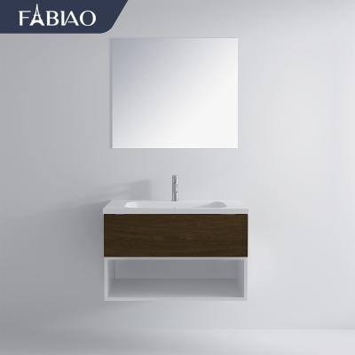 China FABIAO new design modern bathroom cabinet gabinetes de bano set wall mounted plywood bathroom vanity unit for sale