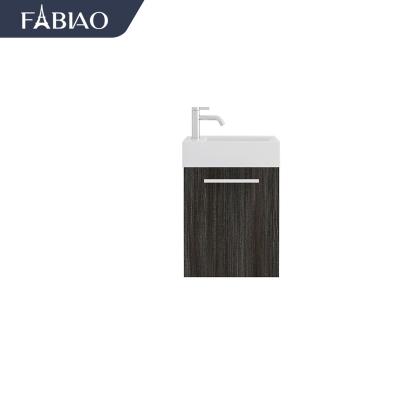 China Modern FABIAO Customized Modern Wall Mounted Mirrored Small Cabinets Gray White Bathroom Vanity from Mueble Para Bano for sale