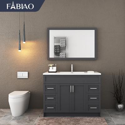 China FABIAO Modern Bathroom Vanity Combo , Modern Design Floor Standing Vanity Set With Sink Top for sale