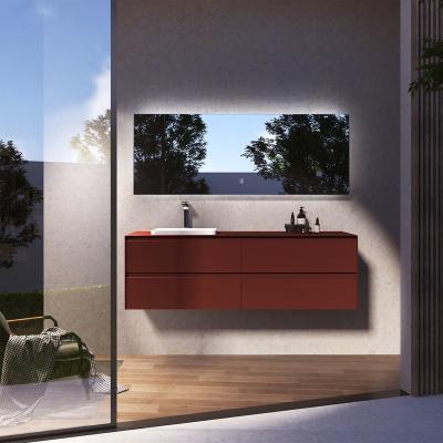 China Modern Design Luxury Plywood Vanity Cabinet Nanometer Basin Wall Mounted Vanity Cabinets Sets for sale