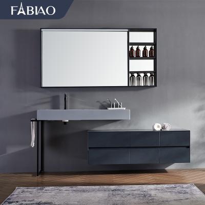 China Luxury Modern PVC Cabinet Bathroom Cabinets PVC Designs Sideboard Sets Integrate Bathroom for sale