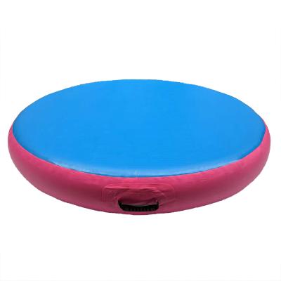 China Round Inflatable Yoga Mat Bouncer Castle Kickoff Mat Taekwondo Back Flip Aid Martial Arts Draw Air Mat for sale