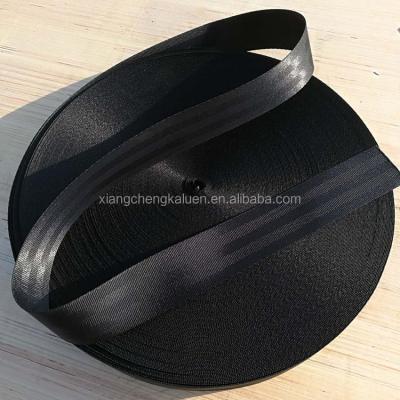 China Durable Seat Belt Polyester Webbing Black Strap for sale