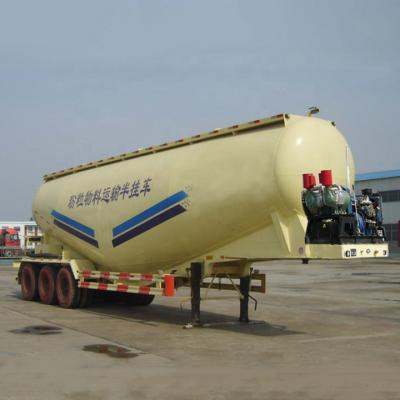 China Truck Trailer Large Capacity Air Compressor Material Transport Bulker Carrier Silo Powder Tanker Truck Dry Bulk Cement Semi Trailer for sale