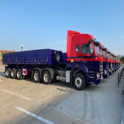 China Truck Trailer Customized 4 Axis Aluminum Dumper Truck Side Dumping Tipper Trailers U-shaped Side Dump Tipping Semitrailer for sale