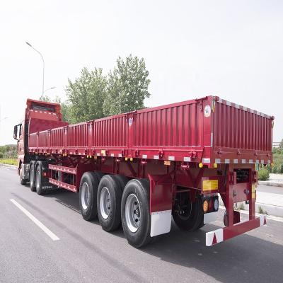 China Truck Trailer Heavy-Duty Load Capacity 3 Axles 80 Ton Farm Utility Trailer Sand Transport Side Dumper Tipper Semi Trailer Dump Truck Trailer for sale