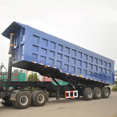 China Truck Trailer 3 4 Axis Electric Landing Gear for Dumper Trailer Rear Dumper Trailer End Tipper Dump Semi Truck Trailer for sale