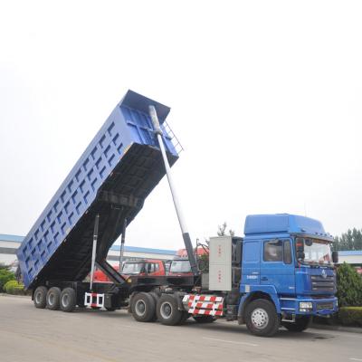 China Truck Trailer Heavy Duty Truck Tri-axle 80 ton Capacity Hydraulic Tipping Trailer Rear Dump Trailer Dumping Tipper Truck Semi Trailer for sale