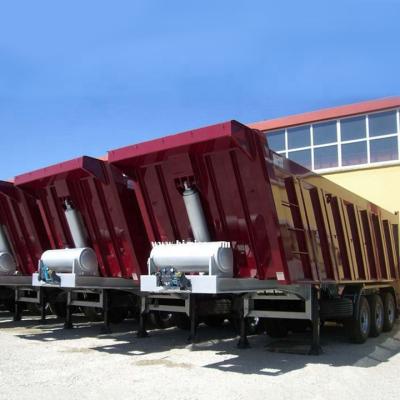 China Truck Trailer Multi axles 4 Axles Hydraulic Kit Dump Trailer U-shape End Dump Truck Trailer Rear Dumper Semi Trailer for sale