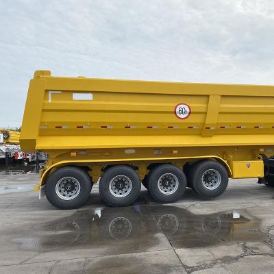 China Truck Trailer 3 4 Axles 40Cbm Tandem Trailer Clinker Gravel Transport Tipping Dumper Truck Trailer U-shaped Rear Dump Trailer for sale